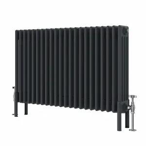 Right Radiators 600x1010 mm Horizontal Traditional 4 Column Cast Iron Style Radiator Anthracite