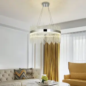 Anupama 1 - Light Unique LED Chandelier Chrome / 116.8cm H x 60cm W x 60cm D