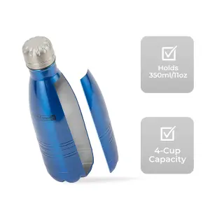 Royalford 350ml Double Walled Insulated Water Flask, Blue