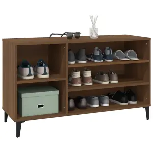 Shoe Cabinet Brown Oak 102x36x60 cm Engineered Wood