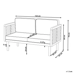 Garden Sofa BARATTI Acacia Wood Light Wood 2 Seater