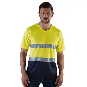 Yoko Mens Hi-Vis Lightweight V Neck T-Shirt