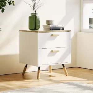 48 x 40 x 54cm Wooden Side Cabinet with 2 Drawers, Assembly Required