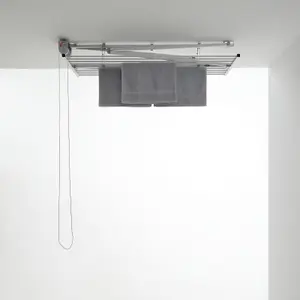 Mini 120, Retractable and foldable vertical ceiling dryer, Grey 128x54x25 cm