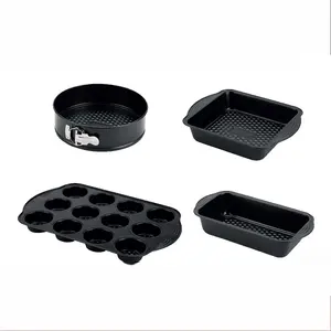 Prestige Aerolift Black Carbon Steel Dishwasher and Freezer Safe Non-Stick Baking Pan Set Pack of 4