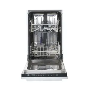 Beko DIS15Q10 Integrated Slimline Dishwasher - Black & white