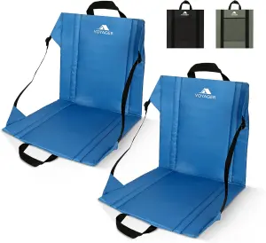 Voyager 2 Pack Folding Camping Chair - Lightweight and Portable with Carry Handle, - Blue