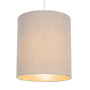 Contemporary and Sleek Taupe Linen Fabric 6 Cylindrical Lamp Shade 60w Maximum