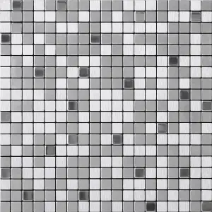 RIYADH SILVER - Peel and Stick Mosaic Tile