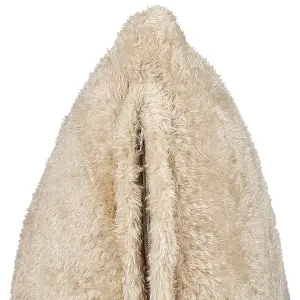 Throw Cushion PILEA Faux Fur 45 x 45 cm Solid Beige