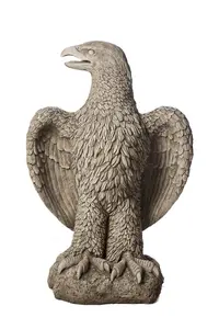 Pair of Giant Eagles Stone Garden Statues