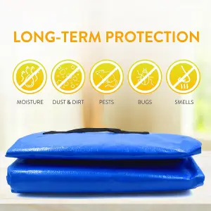 Heavy Duty King Mattress Cover for Moving Waterproof Zippered Storage Bag with Handles, Protects from Dust, Pests & Stains