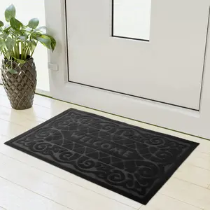 Njord 40 x 60 cm Non-Slip Indoor Door Mat Black