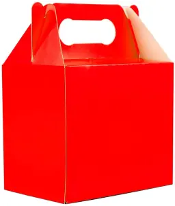 30Pcs Red Colour Cardboard Lunch Takeaway Birthday Wedding Carry Meal Food Cake Party Box Childrens Loot Bags