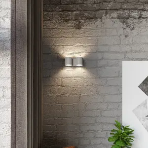 Orbis Aluminium Grey 2 Light Classic Wall Light