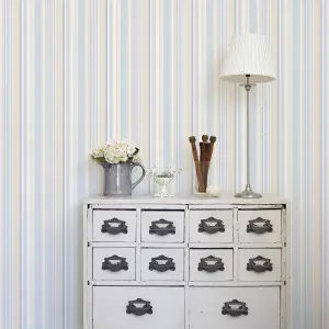 Galerie Simply Stripes 3 Blue Step Stripe Smooth Wallpaper