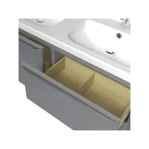 GoodHome Imandra Grey Wall-mounted Vanity unit & basin set - Includes Lana basin (W)1204mm