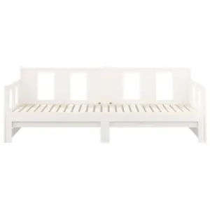 Berkfield Pull-out Day Bed White Solid Wood Pine 2x(90x200) cm