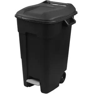 120 Litre Wheelie Bin with Foot Pedal - Black Lid