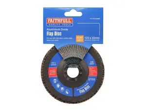 Faithfull  Aluminium Oxide Flap Disc 125 x 22mm 80 Grit FAIFD125A80