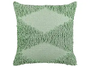 Set of 2 Cushions RHOEO Cotton 45 x 45 cm Geometric Tufted Light Green