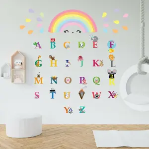 Walplus Colourful Rainbows, Alphabet, Education, Nursery, Babyroom, Kids, Wall Stickers Kids Sticker PVC Multicoloured