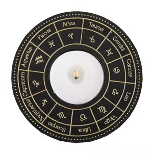 Something Different Astrology Wheel Tealight Holder Black/Gold (One Size)