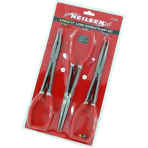 Long Nose Pliers 3pc 11 inch Mechanics Engineers (Neilsen CT1456)