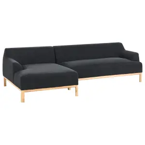 Right-Hand Corner Sofa SOSJO Black Fabric Right Hand