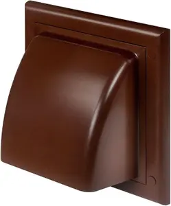 AirTech Cowl Gravity Flap Wall Non-Return Valve Cowl Duct Cover Air Vent Grille 100 duct opening brown