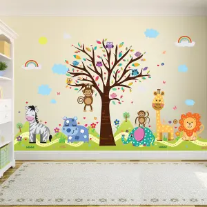 Walplus Combo Kids - Happy London Zoo - Happy Hills Wall Sticker PVC