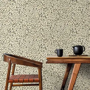 Galerie Natural FX 2 Cream Leopard Spots Matte Wallpaper Roll