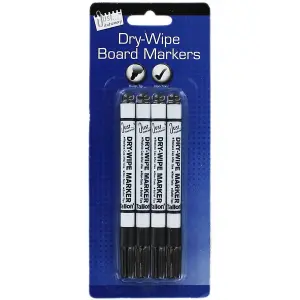 Just Stationery Dry-Erase Marker (Pack of 4) Black/White (One Size)