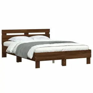 Berkfield Bed Frame without Mattress Brown Oak 120x200 cm