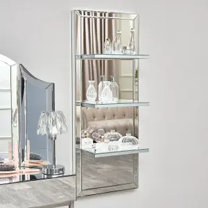 Melody Maison Mirrored Wall Mounted Shelving Unit