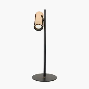 Black and Rose Gold Metal LED Table Lamp