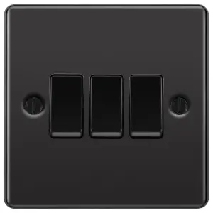 GoodHome Black Nickel 20A 2 way 3 gang Light Switch