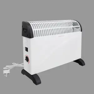 Right Radiators Free Standing Convector Heater 2000W Electric 3 Adjustable Heat Settings White