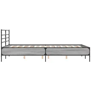 Berkfield Bed Frame without Mattress Grey Sonoma 135x190 cm Double