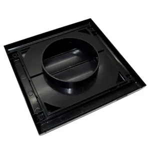 Black Gravity Grille 125 mm / 5" External Ducting Air Vent with Round Spigot and Non-Return Gravity Shutters for Extractor Fans