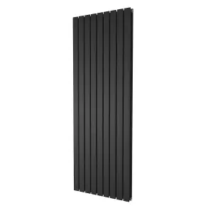 Porter Black Double Vertical Flat Panel Radiator - 1200x612mm