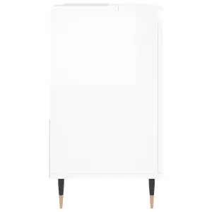 Berkfield Bathroom Cabinet High Gloss White 65x33x60 cm Engineered Wood