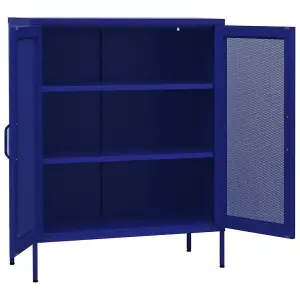 Berkfield Storage Cabinet Navy Blue 80x35x101.5 cm Steel