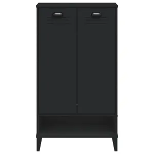 Shoe Cabinet VIKEN Black Solid Wood Pine