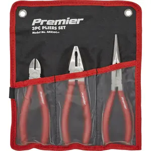 Premium 3 Piece Pliers Set with Serrated Jaws for Precision Cutting