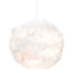 Eye-Catching and Designer Small White Feather Decorated Pendant Lighting Shade