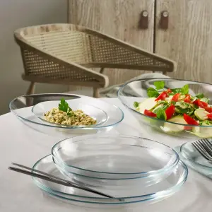 URBNLIVING 29cm Diameter Oval Glass Serving Plate