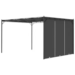 Berkfield Garden Gazebo with Side Curtain 4x3x2.25 m Anthracite