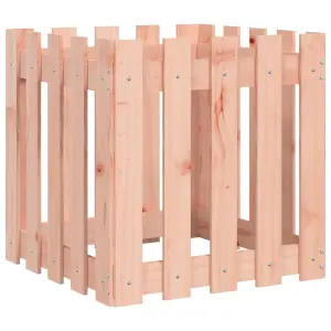 Berkfield Garden Planter with Fence Design 50x50x50 cm Solid Wood Douglas