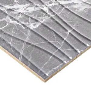 Elegance Grey 3D decor Marble effect Ceramic Indoor Tile, Pack of 7, (L)600mm (W)200mm